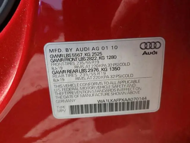 2010 AUDI Q5 PREMIUM PLUS  