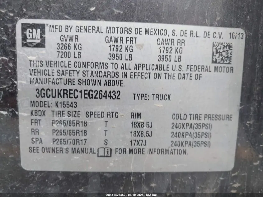 2014 CHEVROLET SILVERADO 1500 1LT