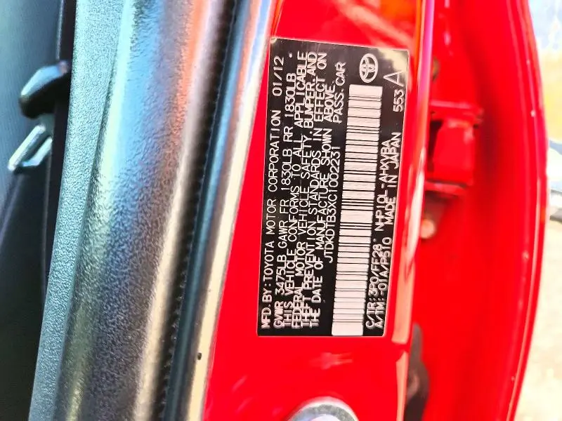 2012 TOYOTA PRIUS C TWO  
