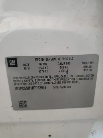 2011 CHEVROLET CRUZE LS  