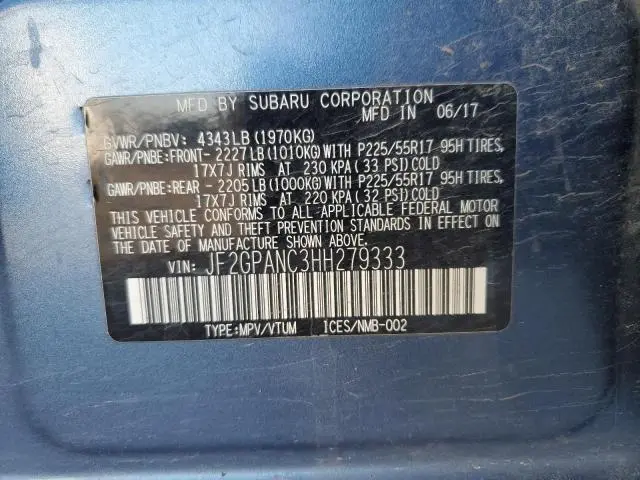 2017 SUBARU CROSSTREK LIMITED  