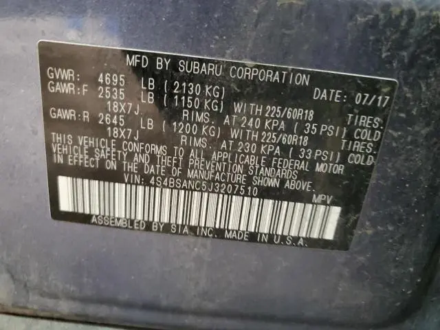 2018 SUBARU OUTBACK 2.5I LIMITED  