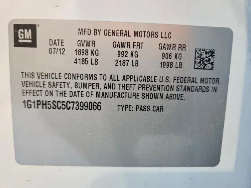 2012 CHEVROLET CRUZE LTZ  