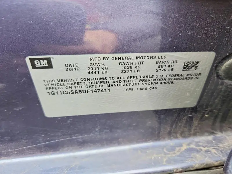 2013 CHEVROLET MALIBU 1LT  