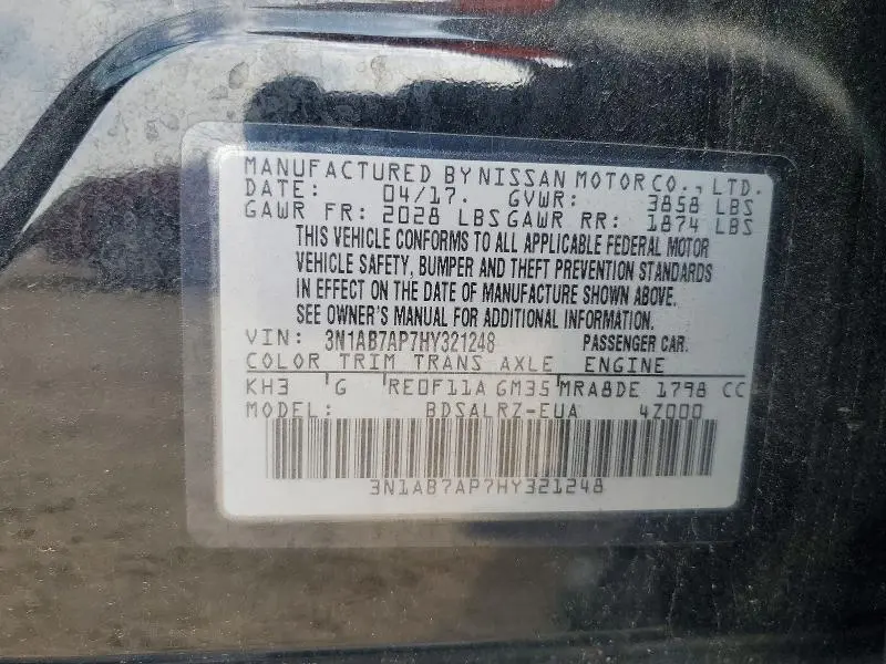 2017 NISSAN SENTRA SR  