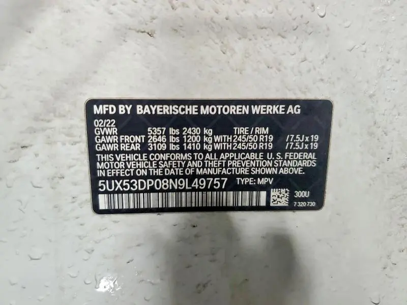 2022 BMW X3 XDRIVE30I  