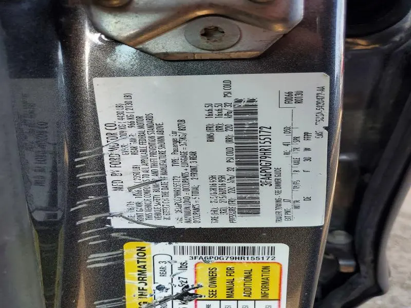 2017 FORD FUSION S  