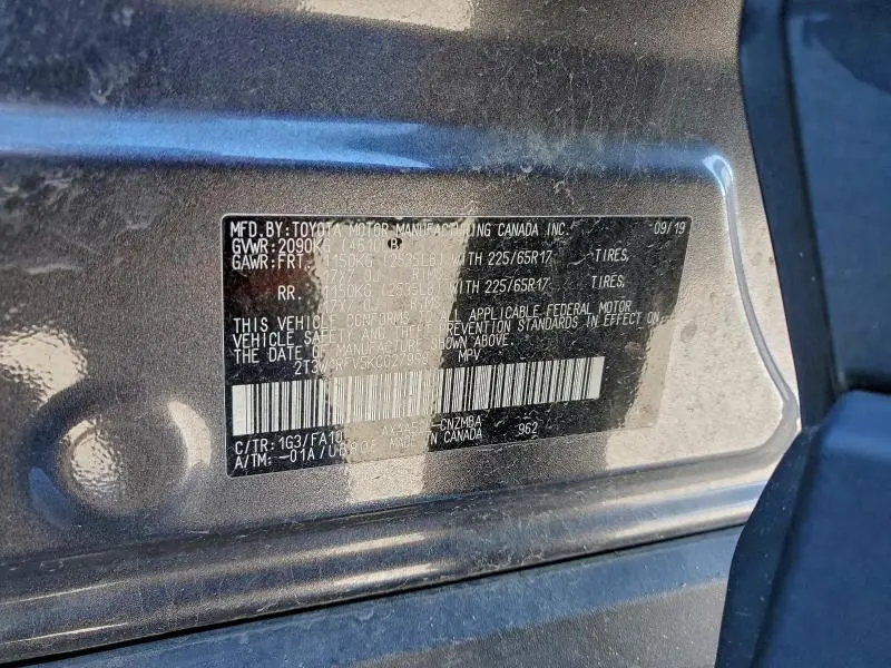 2019 TOYOTA RAV4 XLE  