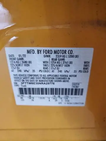 2022 FORD MAVERICK XL  