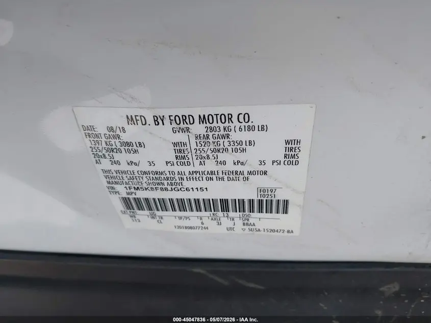 2018 FORD EXPLORER LIMITED
