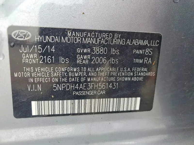 2015 HYUNDAI ELANTRA SE  