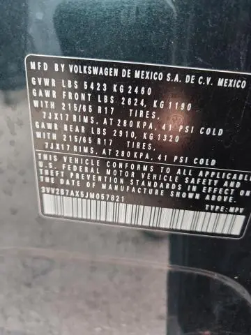 2018 VOLKSWAGEN TIGUAN SE  