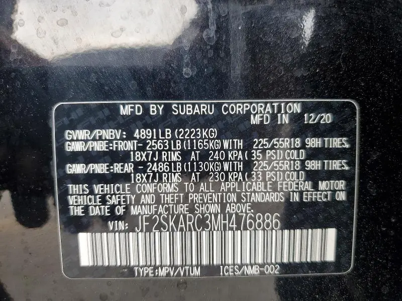 2021 SUBARU FORESTER SPORT  