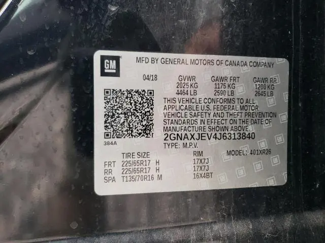 2018 CHEVROLET EQUINOX LT  