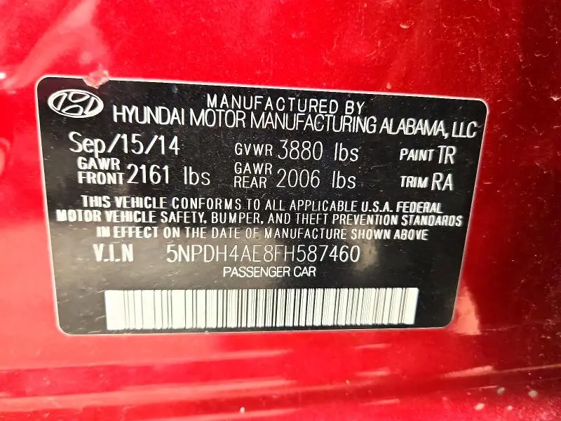 2015 HYUNDAI ELANTRA SE  