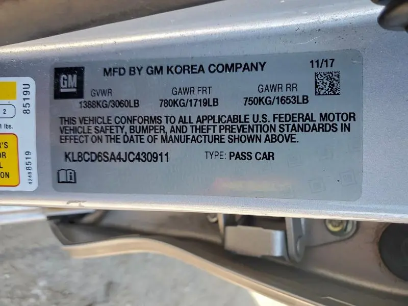 2018 CHEVROLET SPARK 1LT  