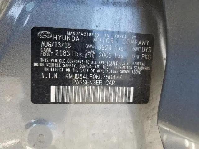 2019 HYUNDAI ELANTRA SEL  