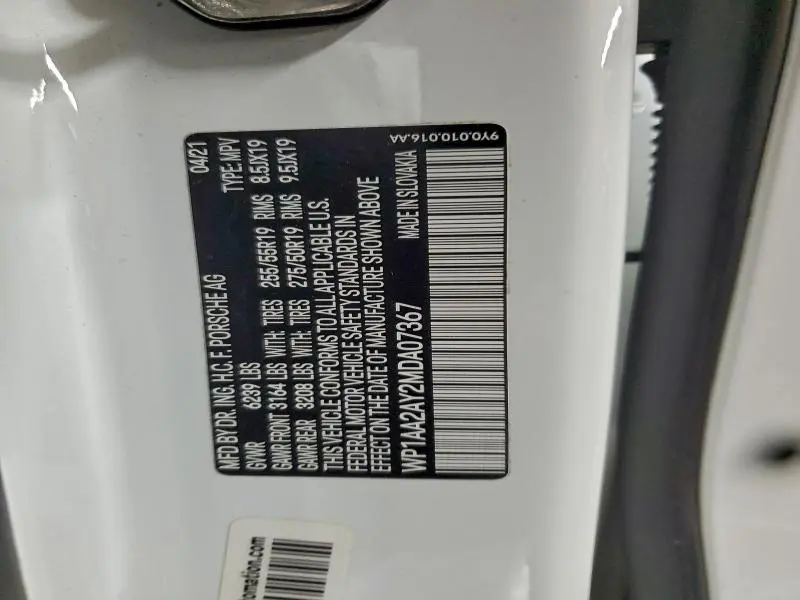 2021 PORSCHE CAYENNE   