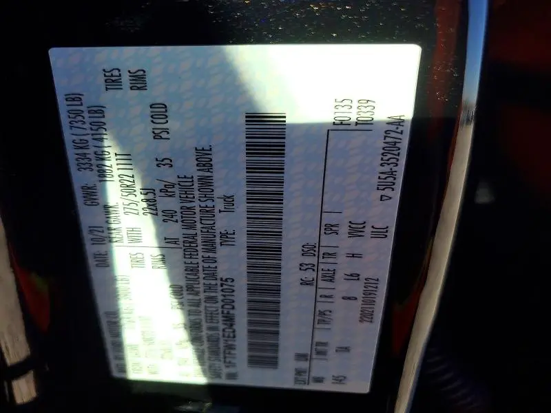 2021 FORD F150 SUPERCREW  