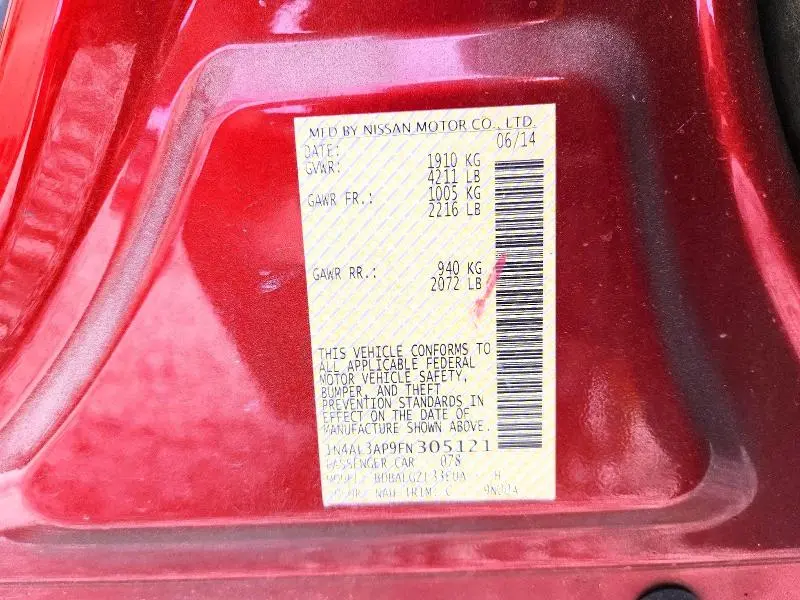 2015 NISSAN ALTIMA 2.5 S  