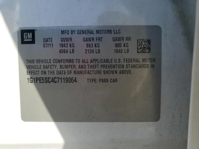2012 CHEVROLET CRUZE LT
