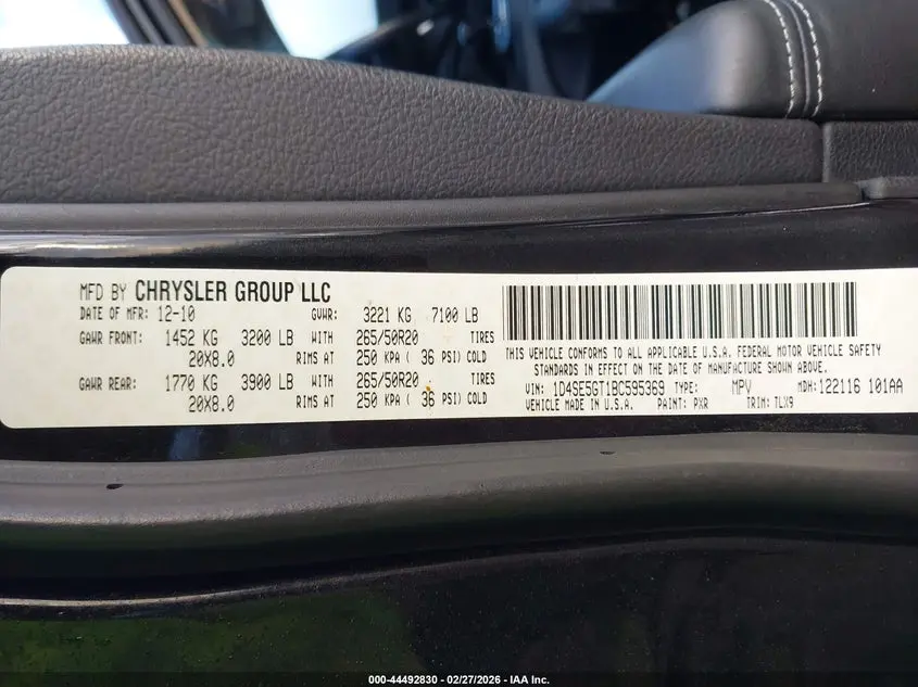 2011 DODGE DURANGO CITADEL