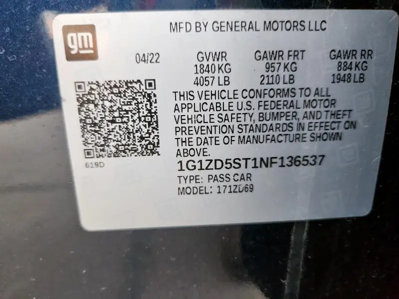 2022 CHEVROLET MALIBU LT  
