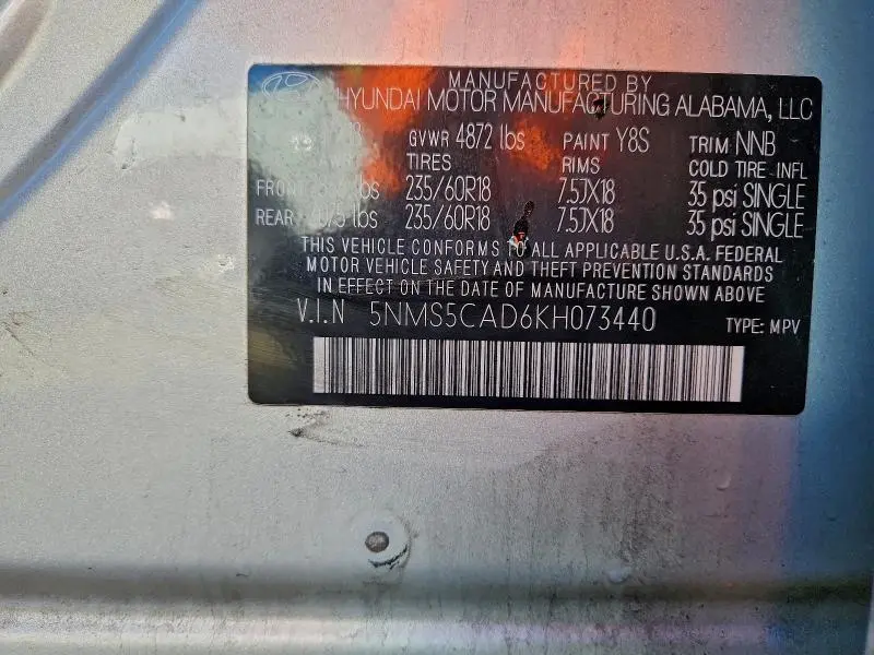 2019 HYUNDAI SANTA FE LIMITED  