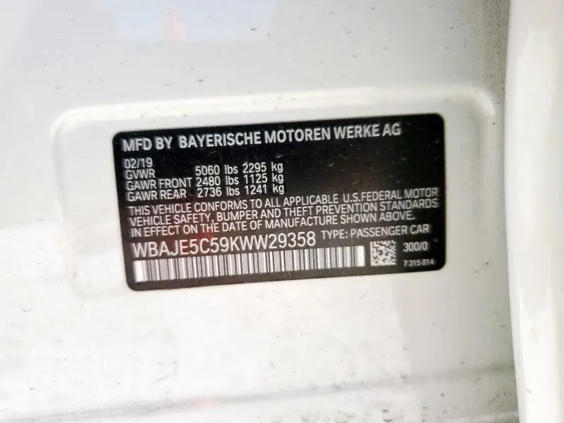 2019 BMW 540 I  