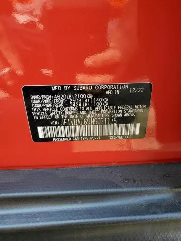 2022 SUBARU WRX PREMIUM  