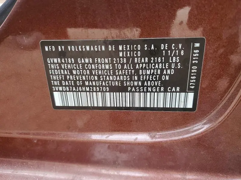 2017 VOLKSWAGEN JETTA SE  