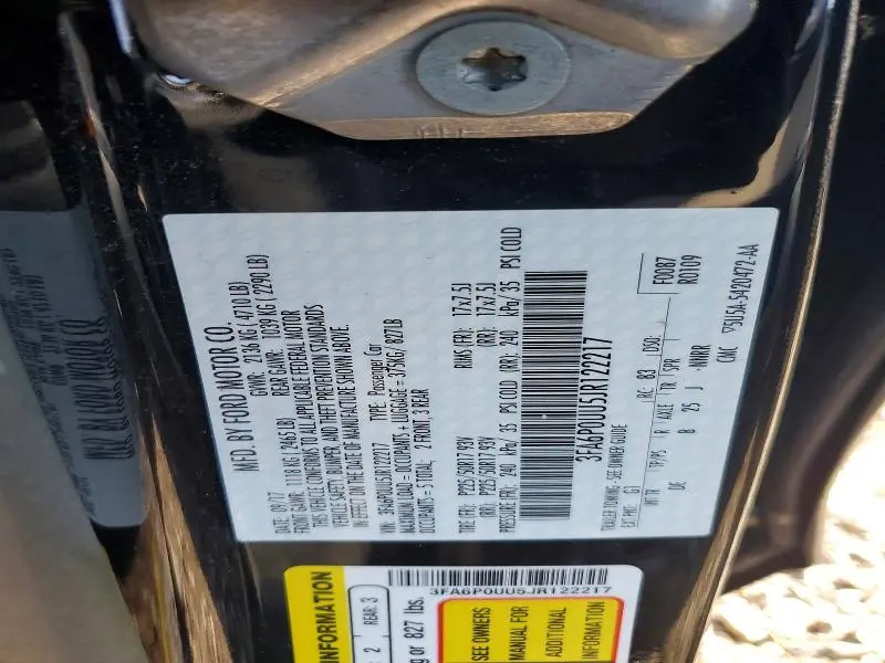 2018 FORD FUSION S HYBRID  