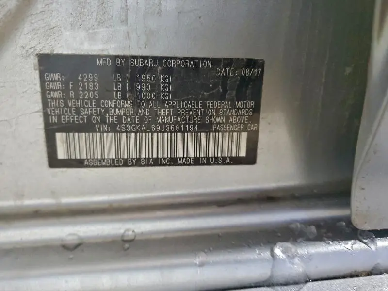 2018 SUBARU IMPREZA SPORT  