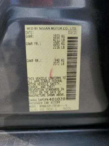 2015 NISSAN ALTIMA 2.5  