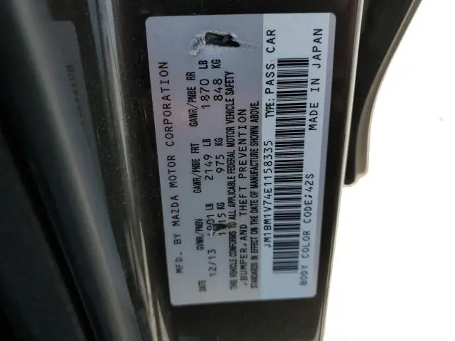 2014 MAZDA 3 TOURING  