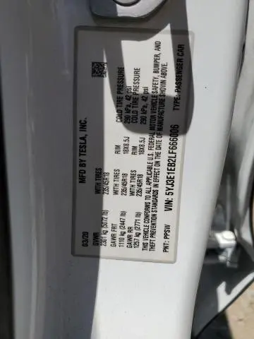2020 TESLA MODEL 3   