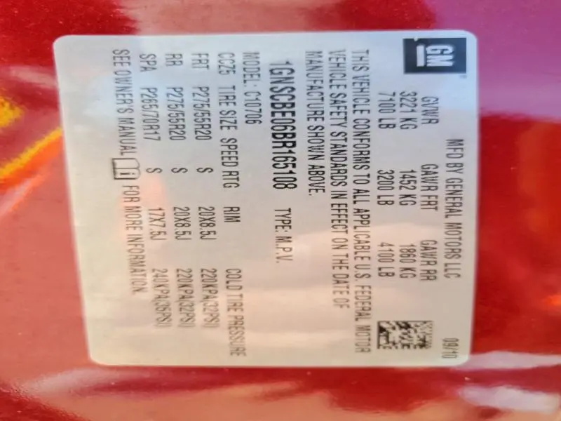 2011 CHEVROLET TAHOE C1500 LT  