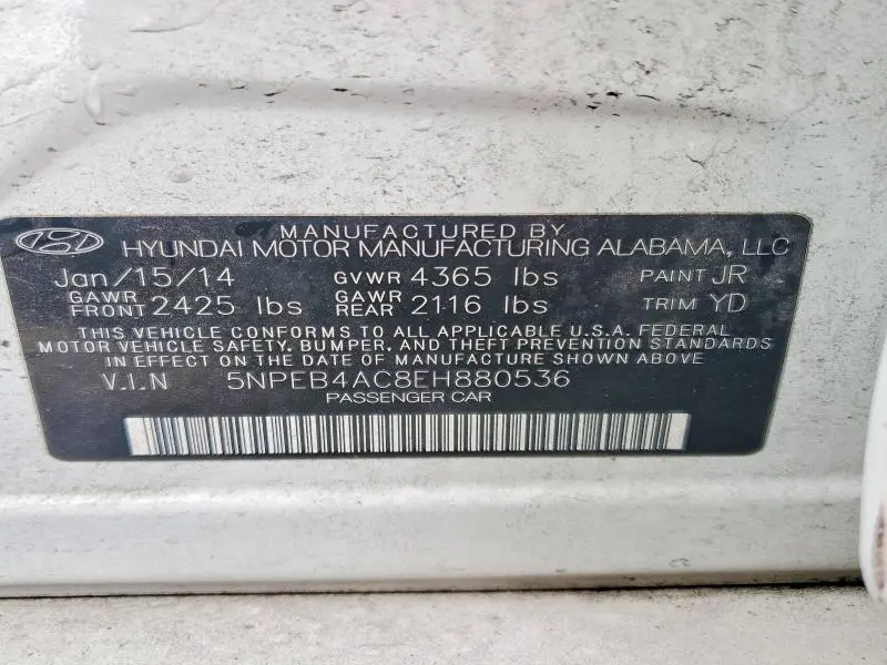 2014 HYUNDAI SONATA GLS  