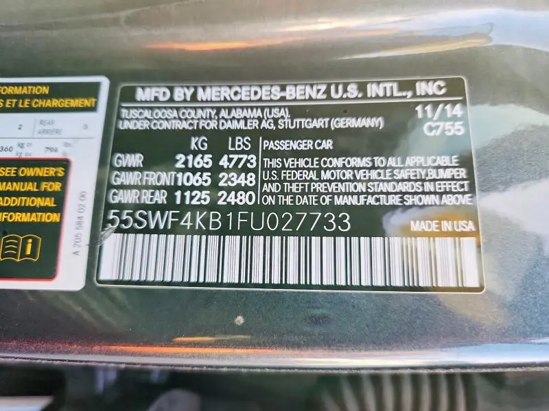 2015 MERCEDES-BENZ C 300 4MATIC  