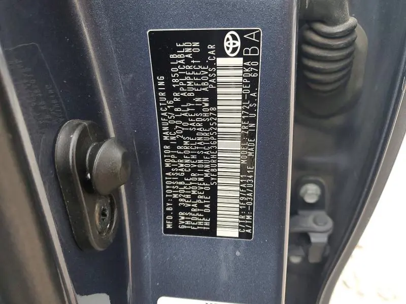 2016 TOYOTA COROLLA L  