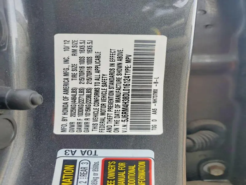 2013 HONDA CR-V LX  