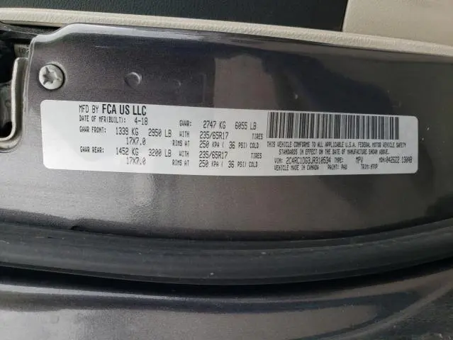 2018 CHRYSLER PACIFICA TOURING  