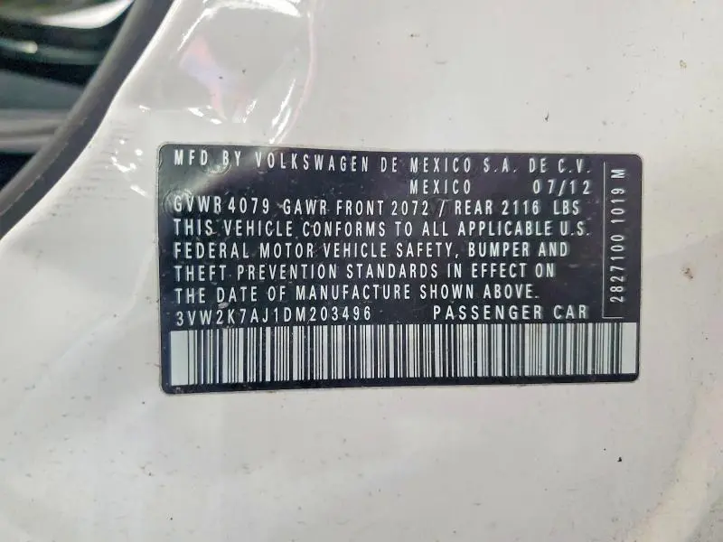 2013 VOLKSWAGEN JETTA BASE  