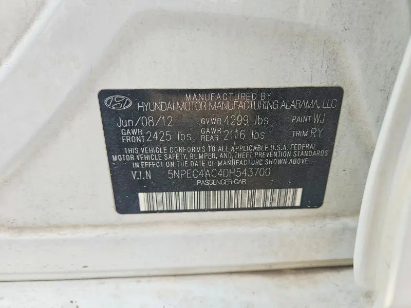 2013 HYUNDAI SONATA SE  