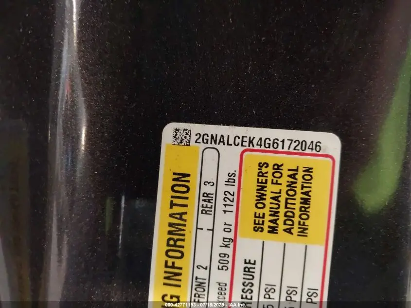 2016 CHEVROLET EQUINOX LT