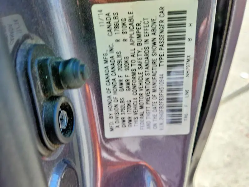 2015 HONDA CIVIC EX  