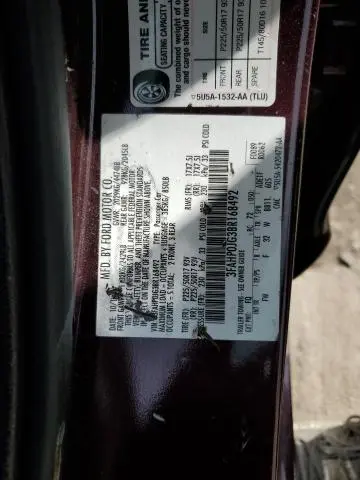 2011 FORD FUSION SEL  