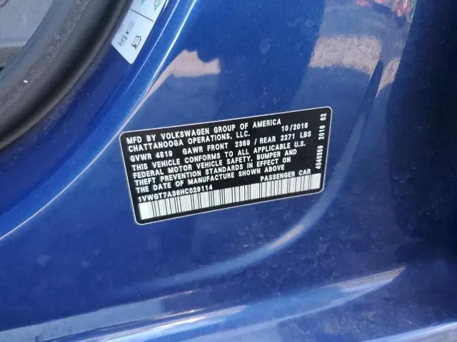 2017 VOLKSWAGEN PASSAT SE