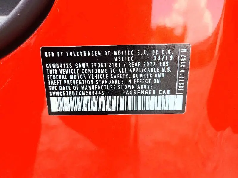 2019 VOLKSWAGEN JETTA S  