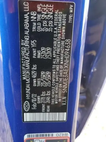 2022 HYUNDAI TUCSON LIMITED  